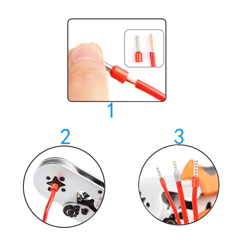 XFFCSEC 8 Gauge Wire Ferrule Connectors, for 8 Awg Automotive Power/Ground, Battery Cable, Car Audio, RV, Amp, CCA, 8ga Automotive Wire, Amp Kit, Battery Cables, Wiring Kit, (Red + Black Box of 150) - Image 4